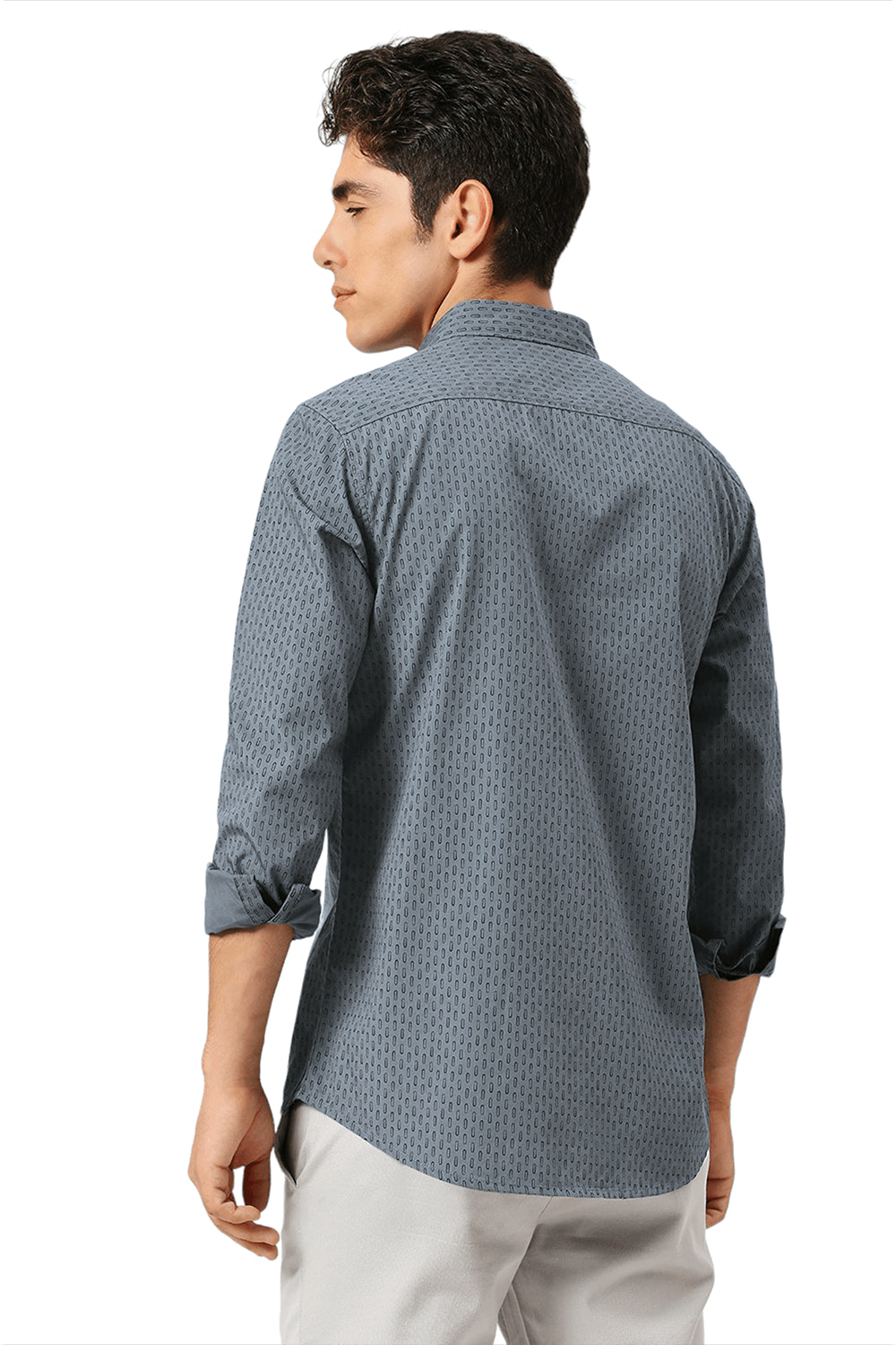 SLIM FIT COTTON PRINTED SHIRT