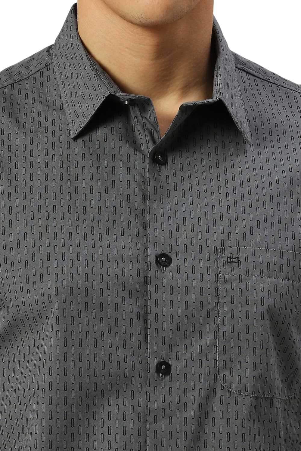 SLIM FIT COTTON PRINTED SHIRT