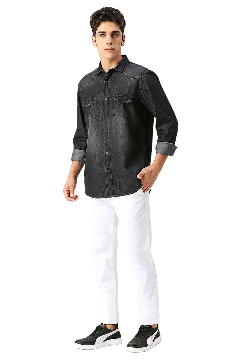 SLIM FIT COTTON SULPHUR SHIRT