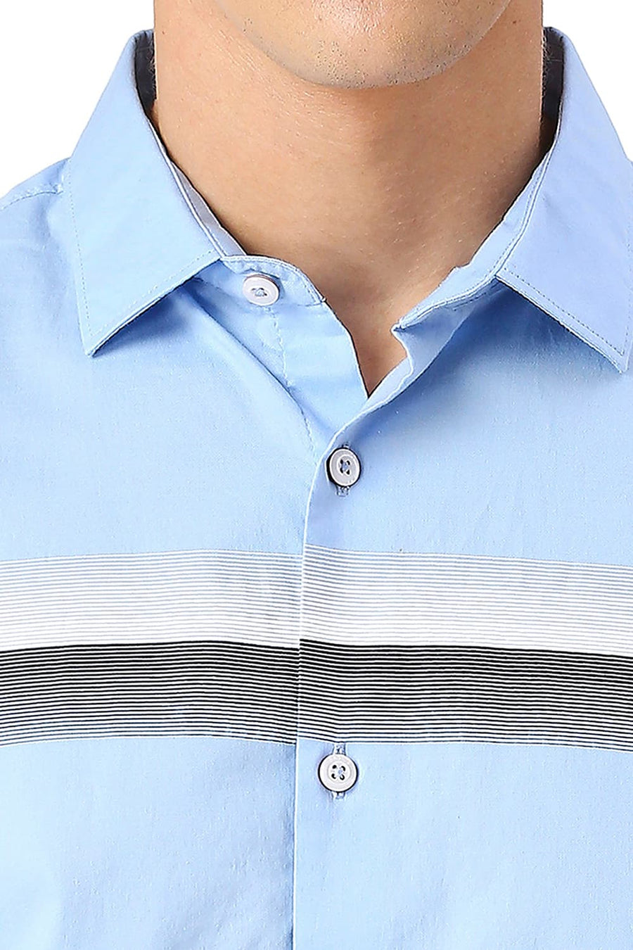 BASICS SLIM FIT SUMMER BLUE COTTON OXFORD SHIRT