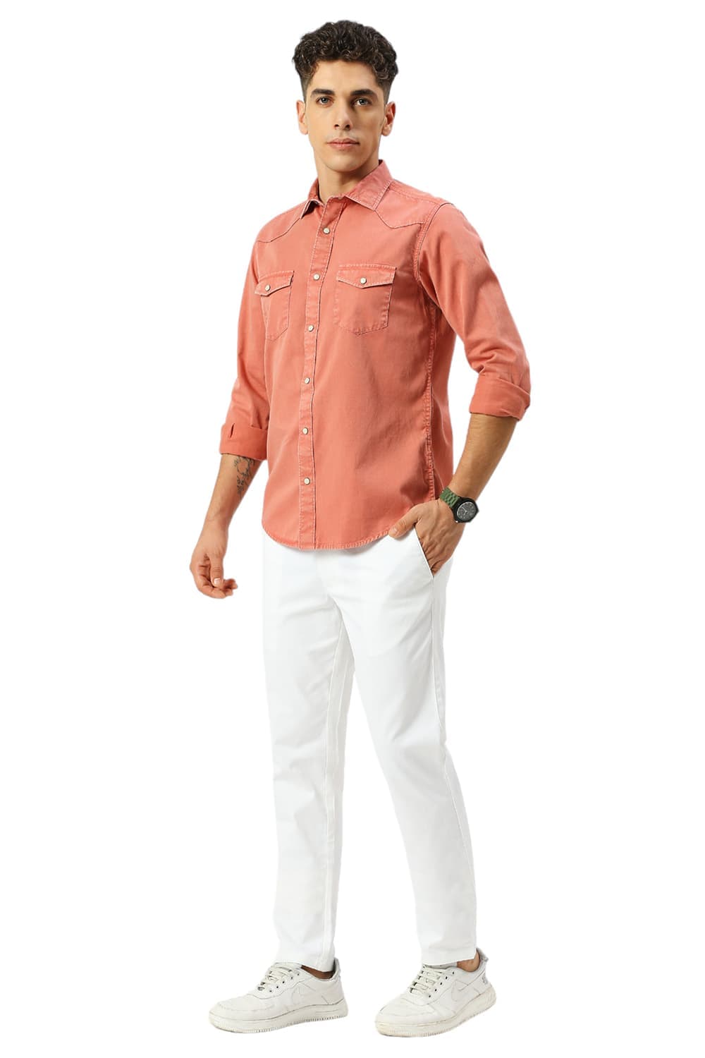 SLIM FIT COTTON TWILL SHIRT