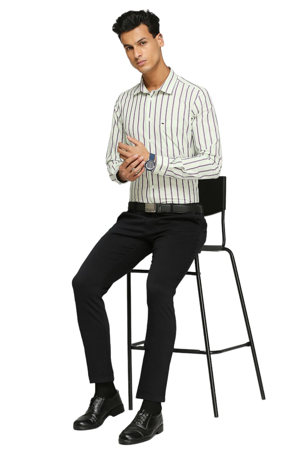 SLIM FIT COTTON STRIPES SHIRTS