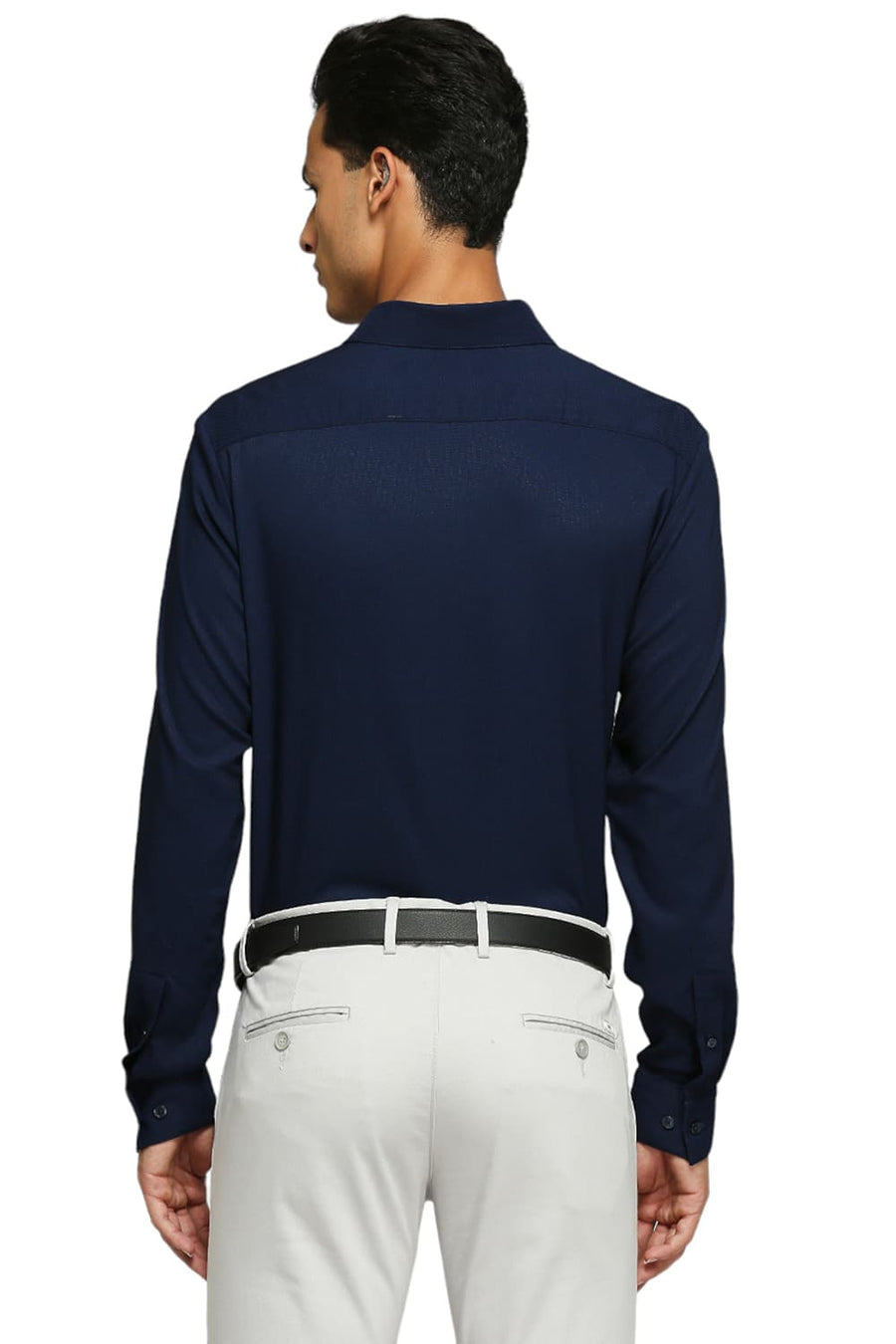 BASICS SLIM FIT FOG ECRU TENCEL POLYESTER STRETCH DOBBY SHIRTS