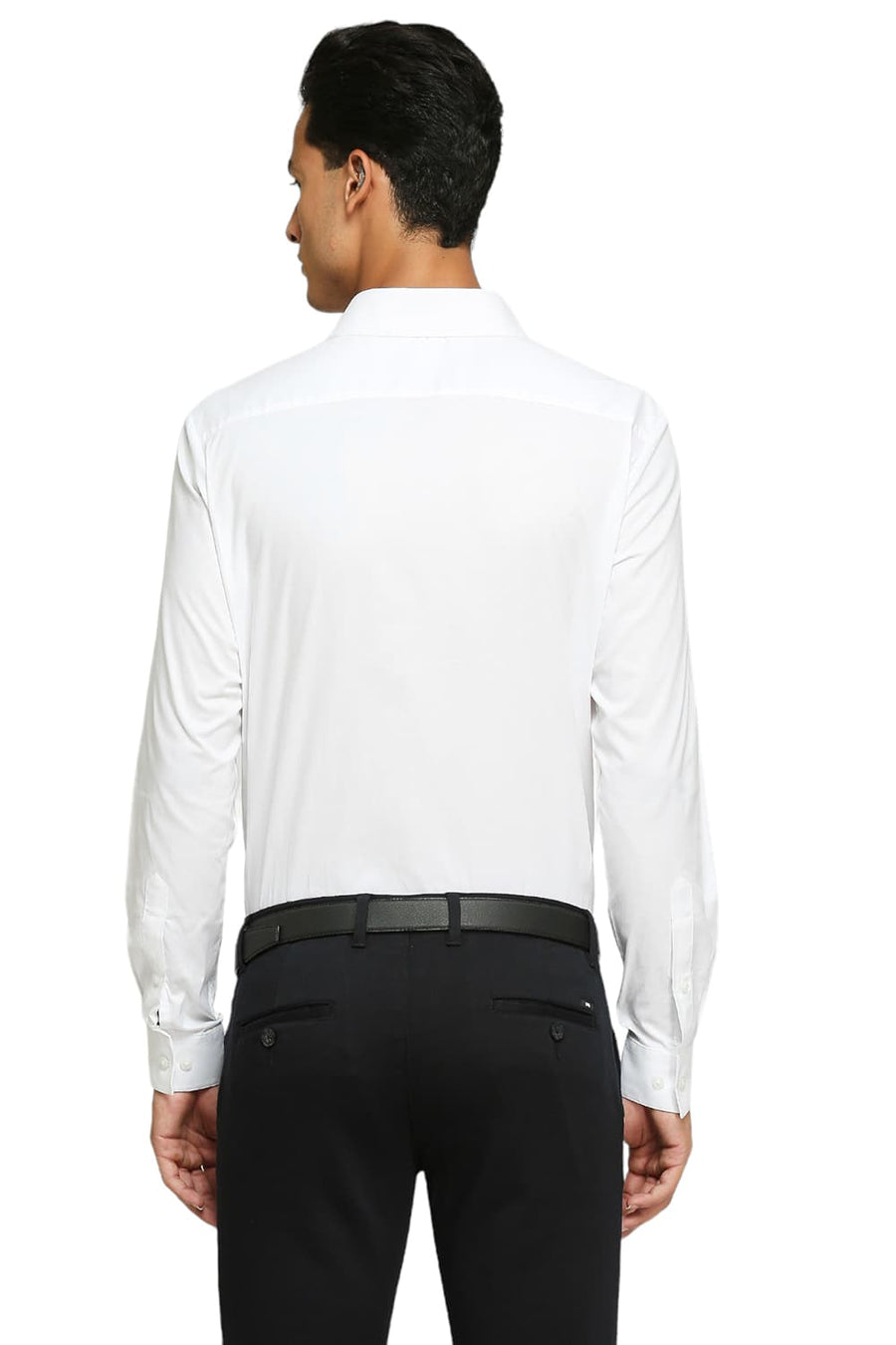 BASICS SLIM FIT CLOUD WHITE COTTON OXFORD SHIRTS