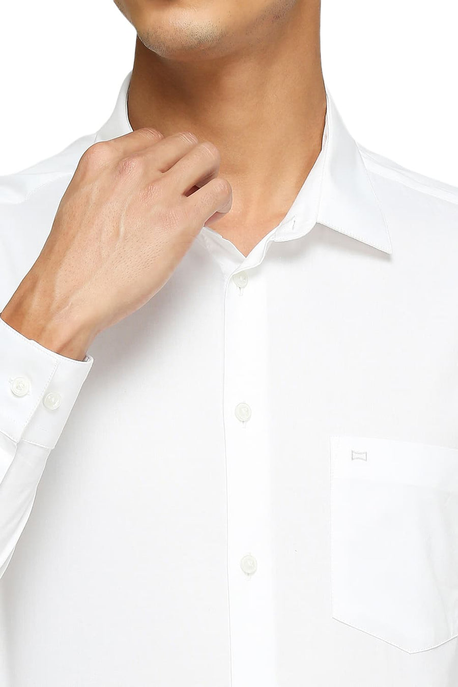 BASICS SLIM FIT CLOUD WHITE COTTON OXFORD SHIRTS