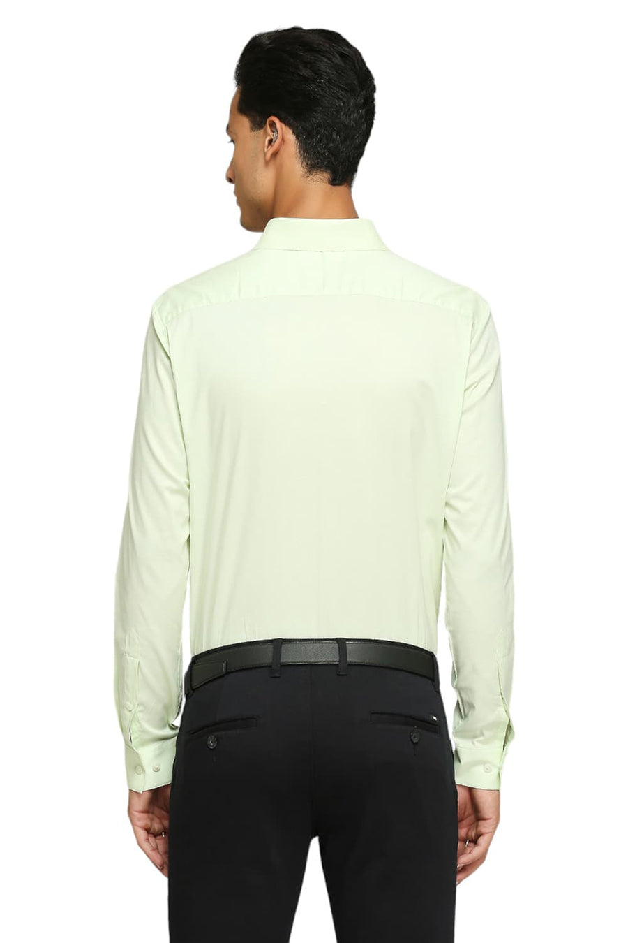 BASICS SLIM FIT LIGHT GRASS GREEN COTTON OXFORD SHIRTS