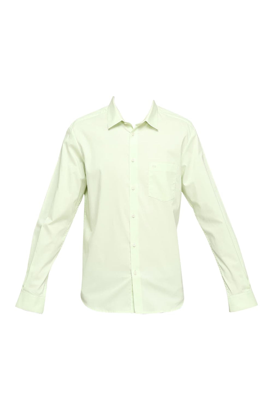 BASICS SLIM FIT LIGHT GRASS GREEN COTTON OXFORD SHIRTS