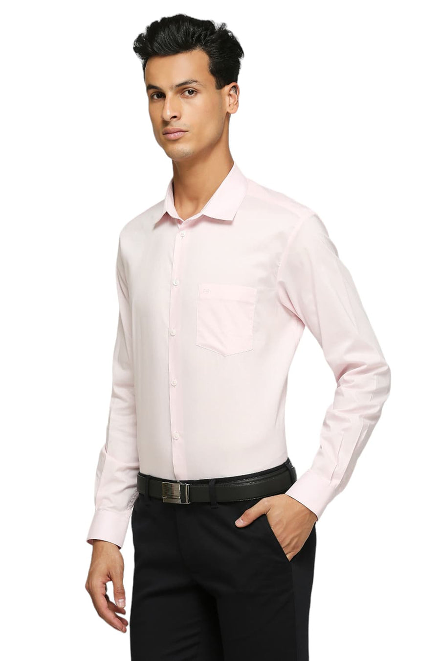 BASICS SLIM FIT CRYSTAL PINK COTTON OXFORD SHIRTS