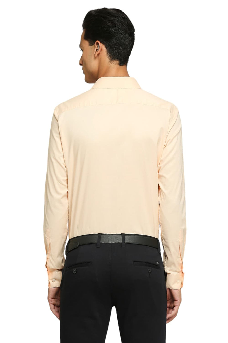 BASICS SLIM FIT APRICOT ORANGE COTTON OXFORD SHIRTS