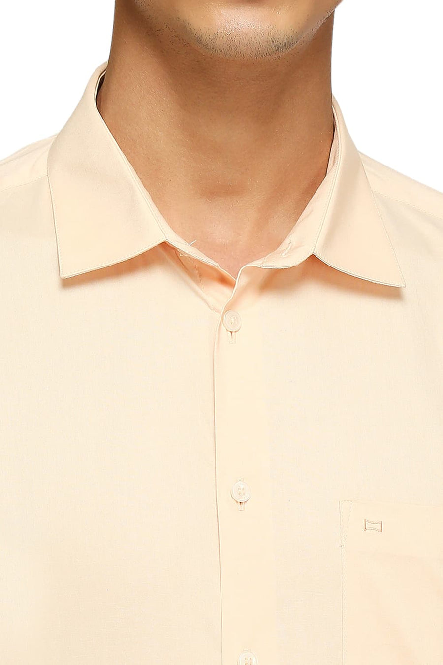 BASICS SLIM FIT APRICOT ORANGE COTTON OXFORD SHIRTS