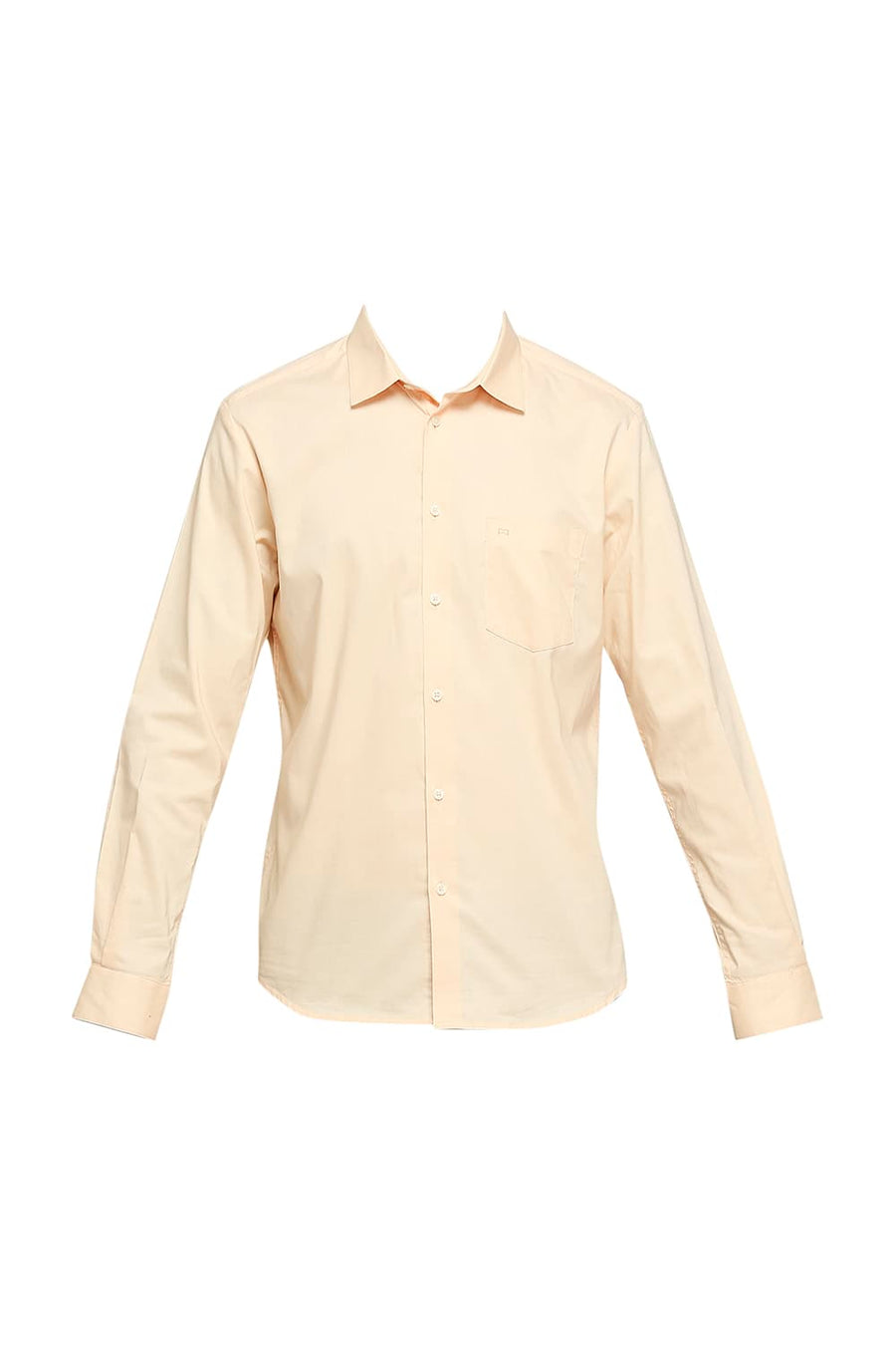 BASICS SLIM FIT APRICOT ORANGE COTTON OXFORD SHIRTS