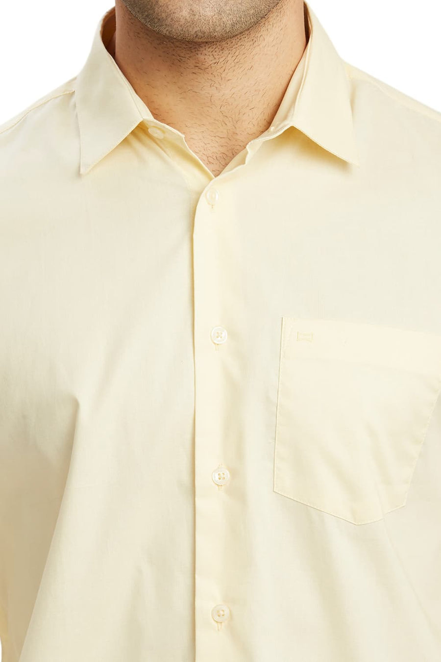 BASICS SLIM FIT LIME LIGHT YELLOW COTTON OXFORD SHIRTS