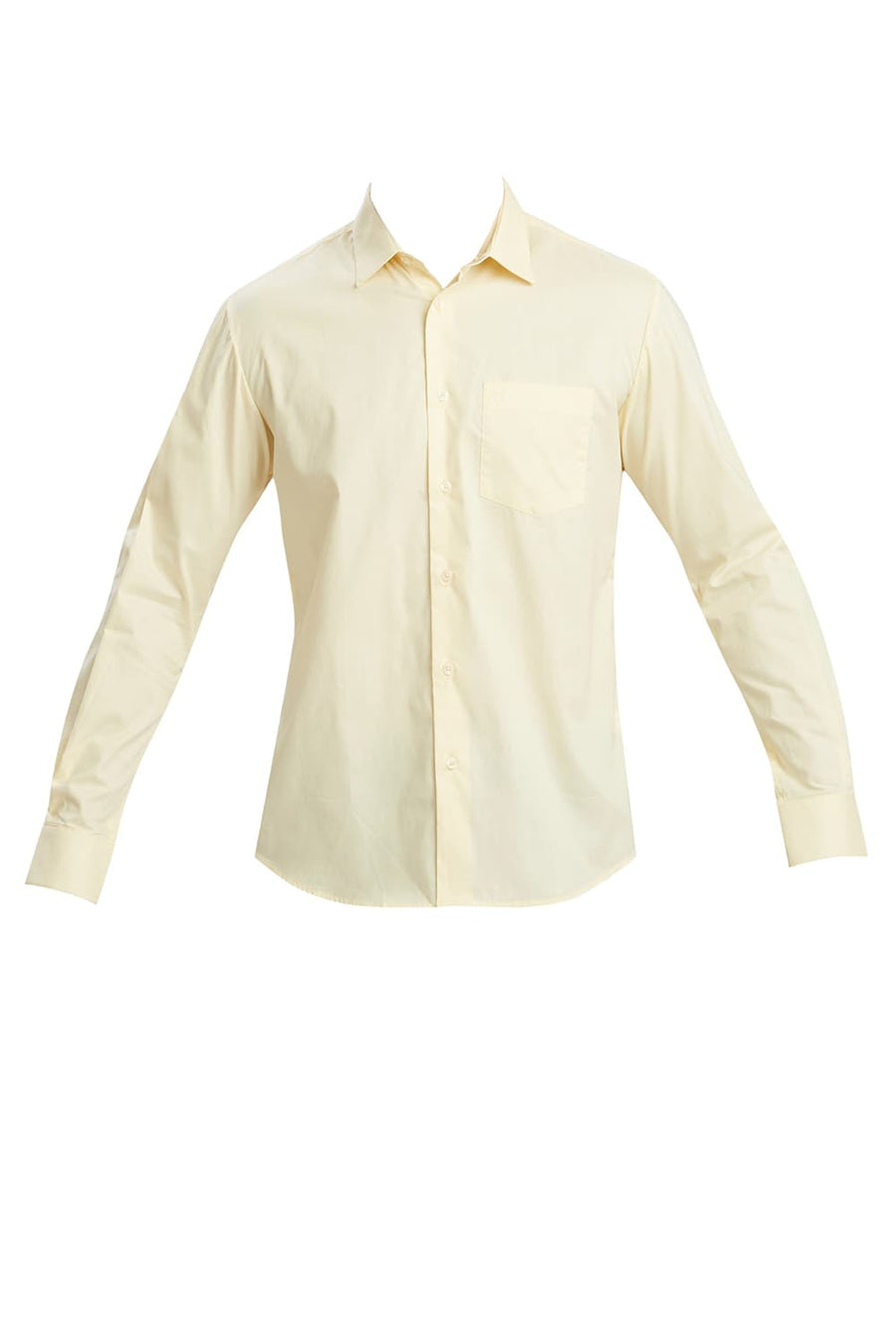BASICS SLIM FIT LIME LIGHT YELLOW COTTON OXFORD SHIRTS