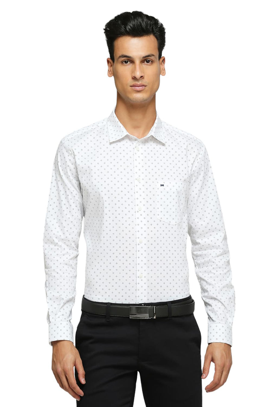 BASICS SLIM FIT BRIGHT WHITE COTTON OXFORD SHIRTS