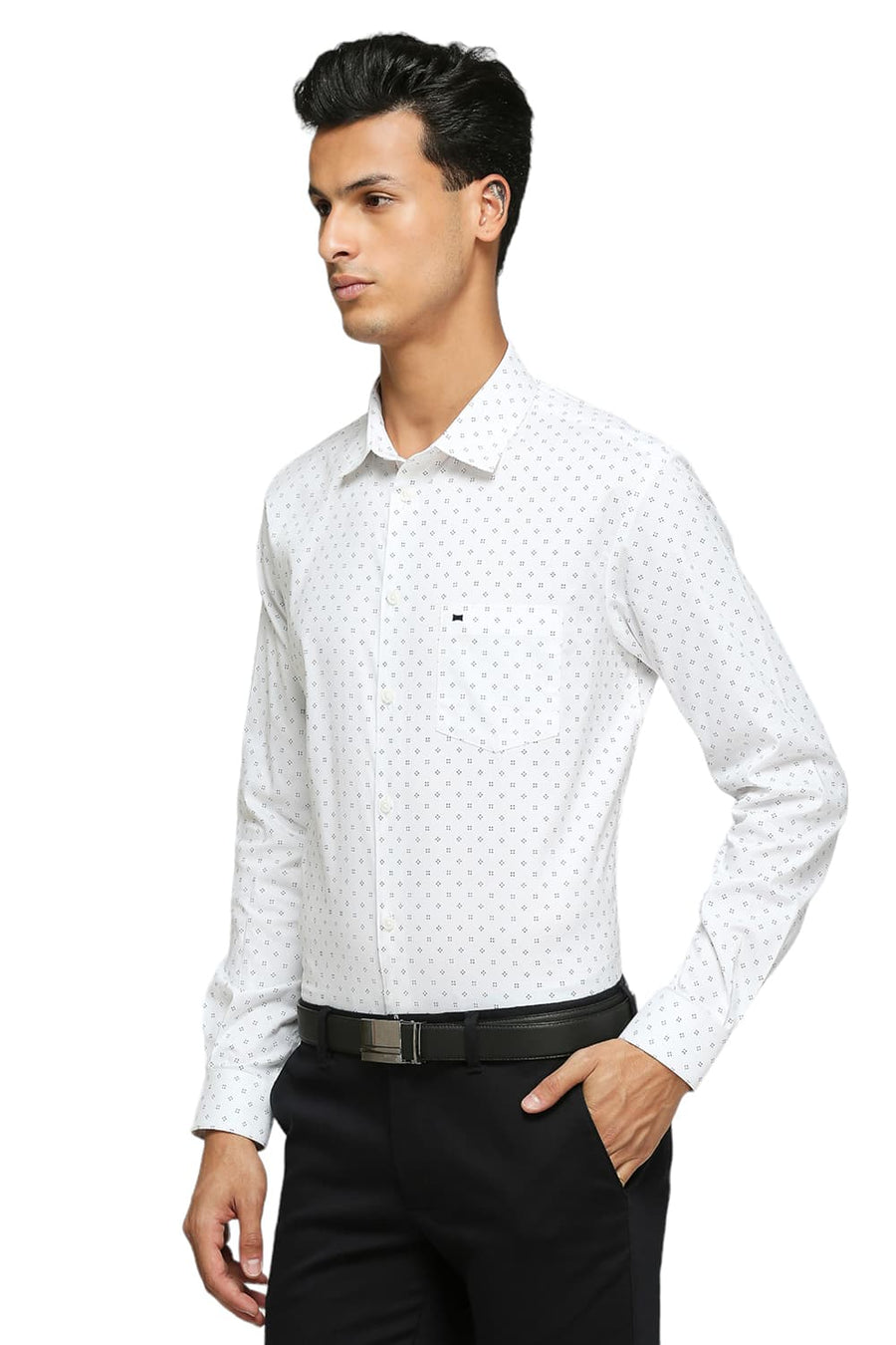 BASICS SLIM FIT BRIGHT WHITE COTTON OXFORD SHIRTS