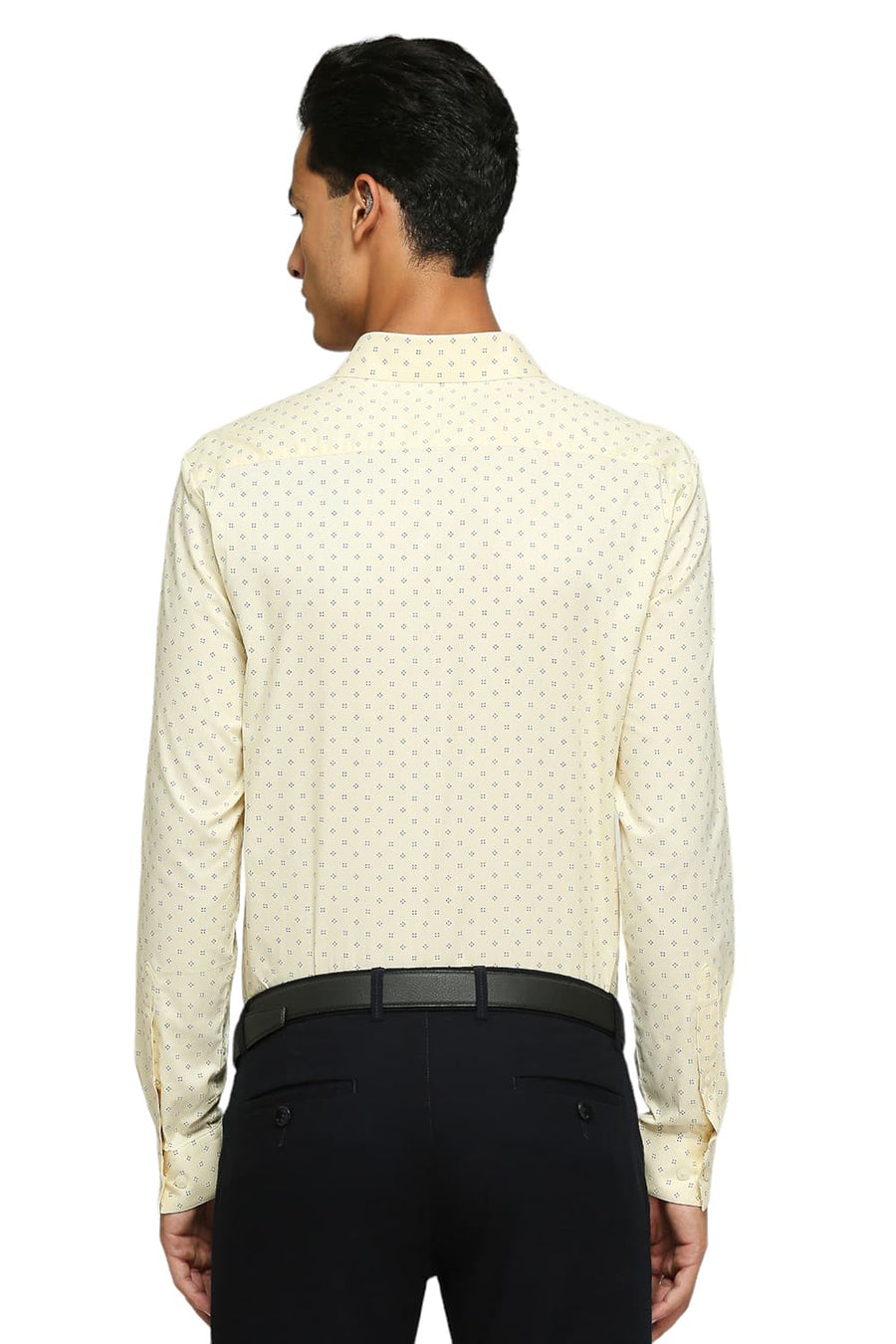 BASICS SLIM FIT SUNLIGHT YELLOW COTTON OXFORD SHIRTS