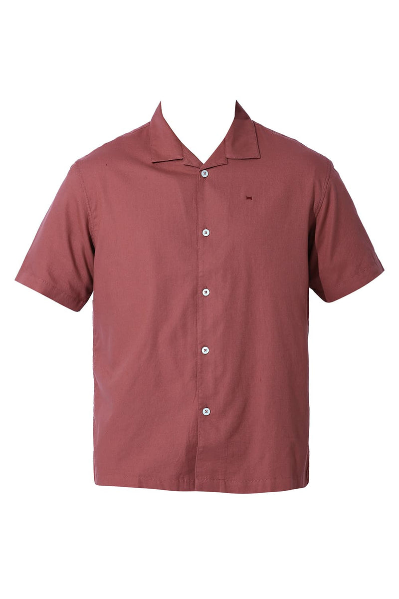 RELAXED FIT COTTON DOBBY HALFSLEEVES SHIRT