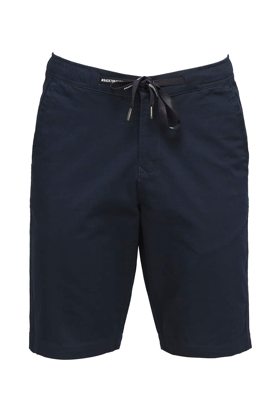 BASICS COMFORT FIT CARBON NAVY COTTON STRETCH DOBBY WOVEN SHORTS