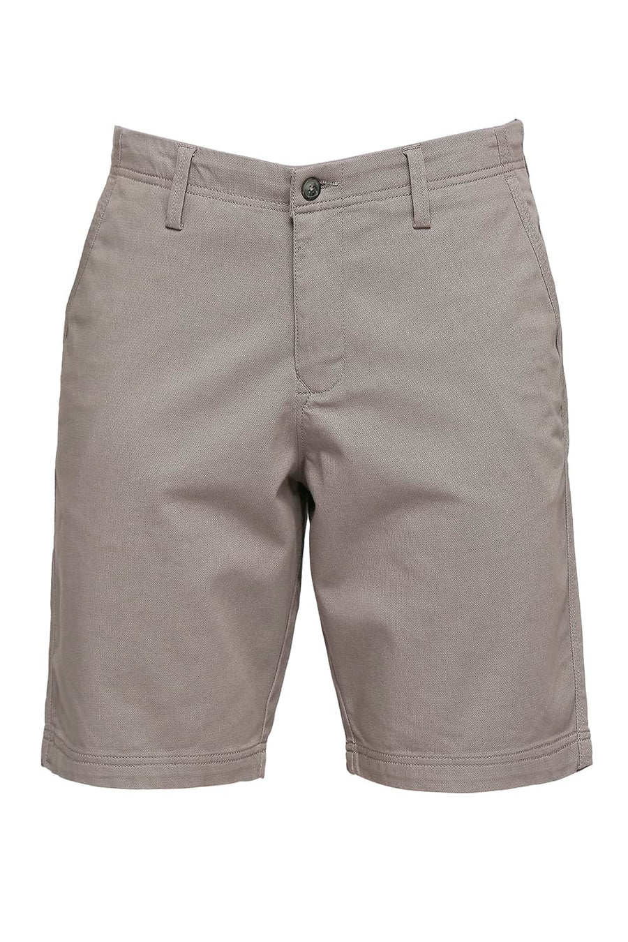 BASICS COMFORT FIT VOLCANIC GREY COTTON STRETCH DOBBY WOVEN SHORTS