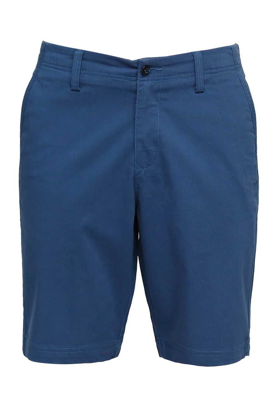 BASICS COMFORT FIT ENSIGN BLUE COTTON STRETCH DOBBY WOVEN SHORTS