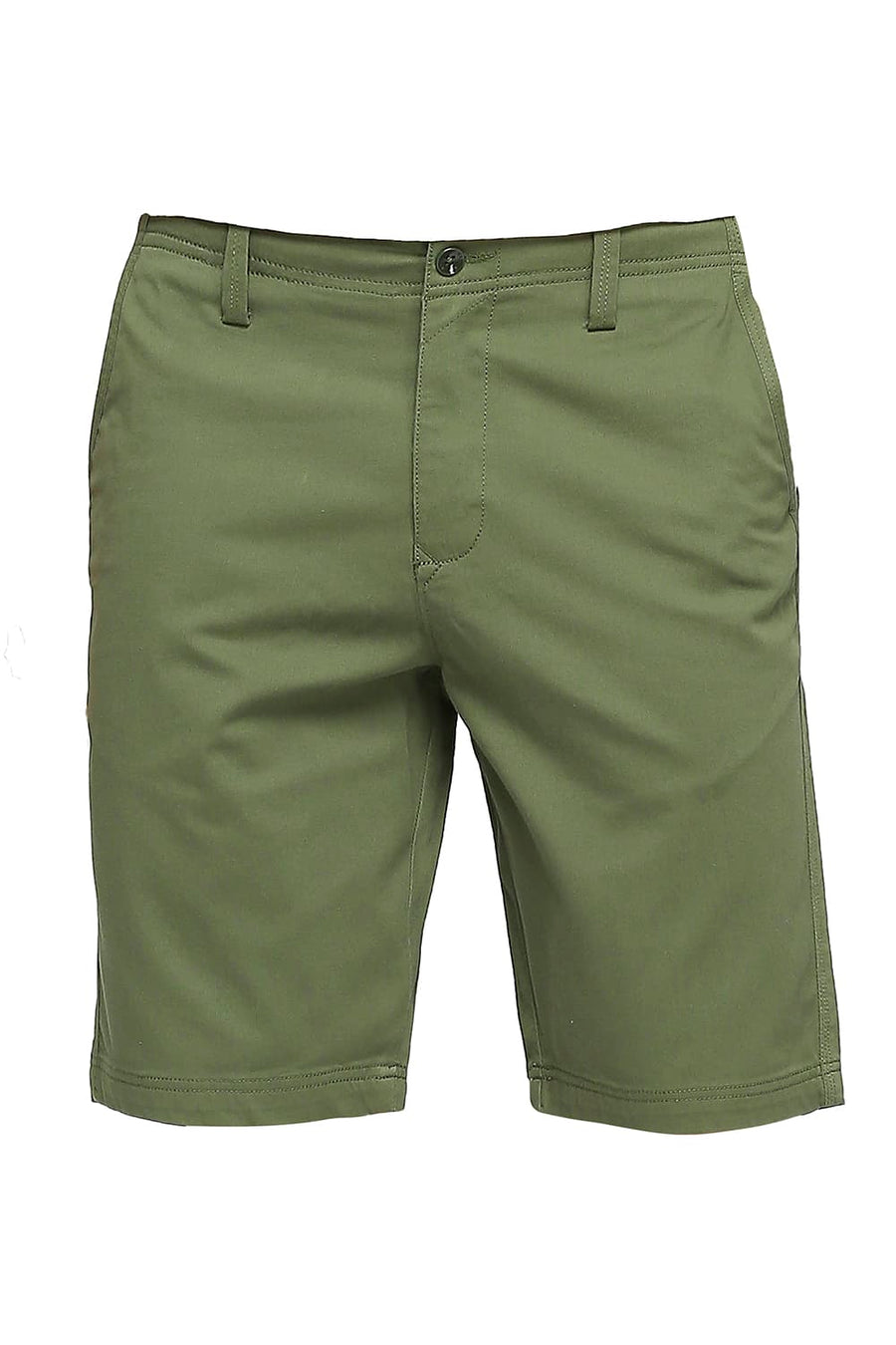 BASICS COMFORT FIT GARDEN GREEN COTTON STRETCH DOBBY WOVEN SHORTS