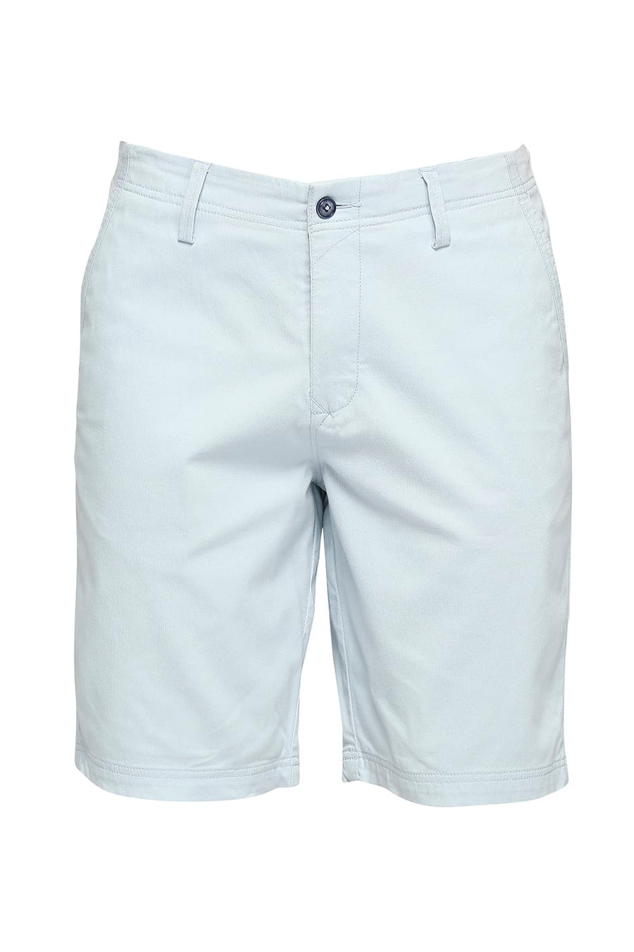 BASICS COMFORT FIT WINTER BLUE COTTON STRETCH DOBBY WOVEN SHORTS