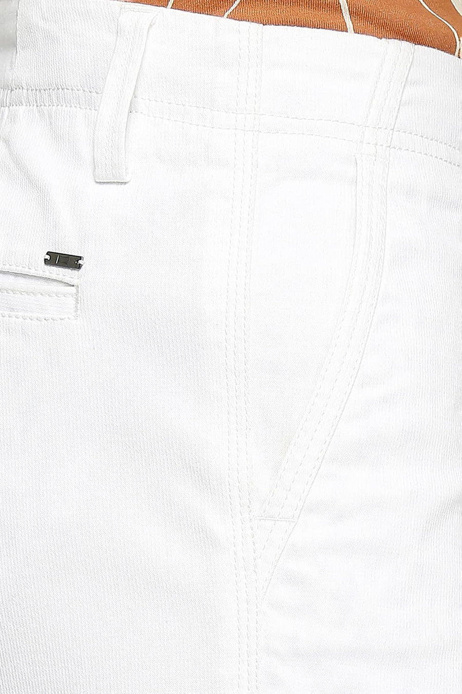 BASICS COMFORT FIT MARSHMALLOW WHITE COTTON STRETCH DOBBY WOVEN SHORTS