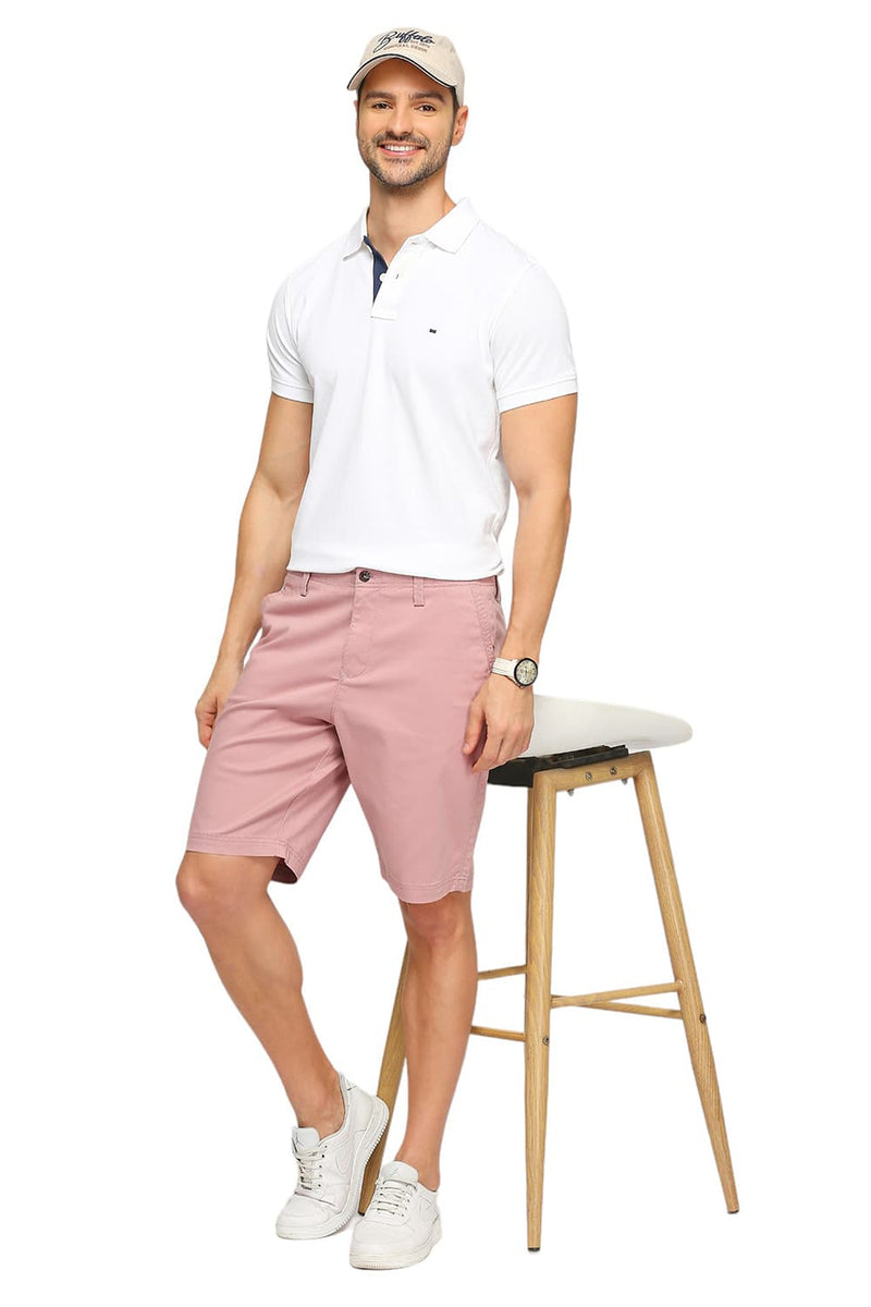 BASICS COMFORT FIT COTTON STRETCH DOBBY WOVEN SHORTS