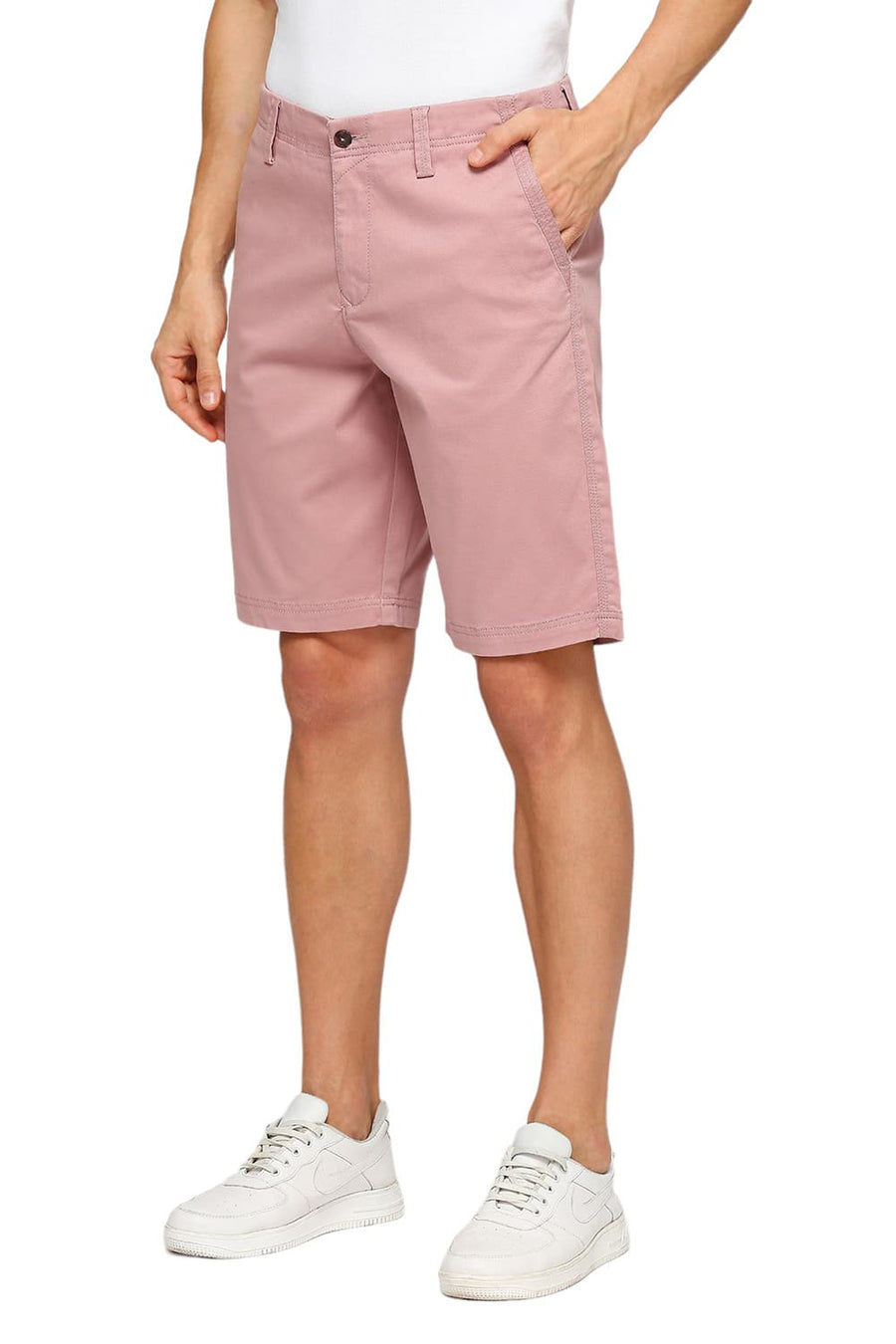BASICS COMFORT FIT BURL WOOD COTTON STRETCH DOBBY WOVEN SHORTS