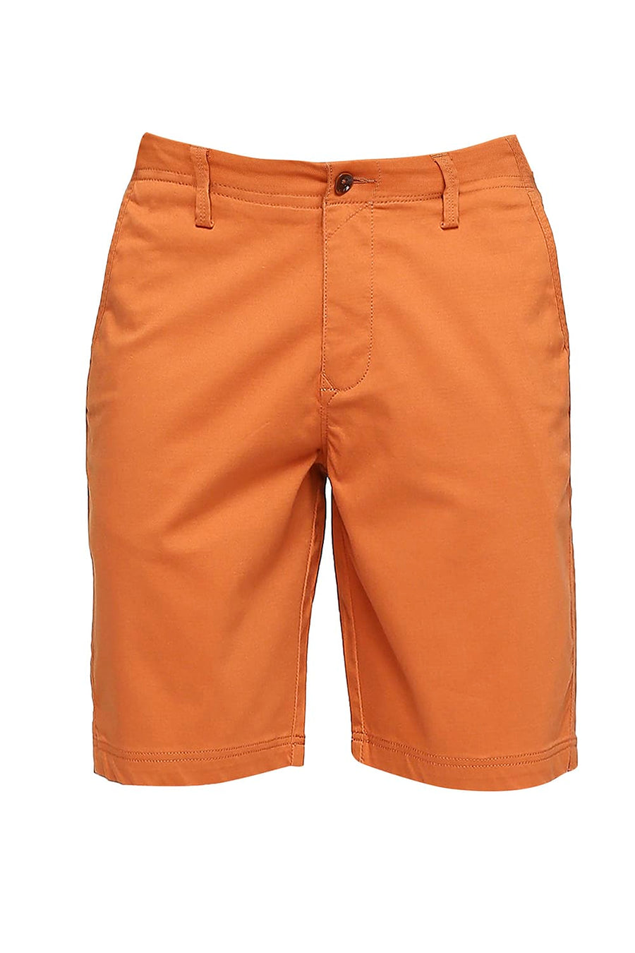BASICS COMFORT FIT AMBER BROWN COTTON STRETCH DOBBY WOVEN SHORTS