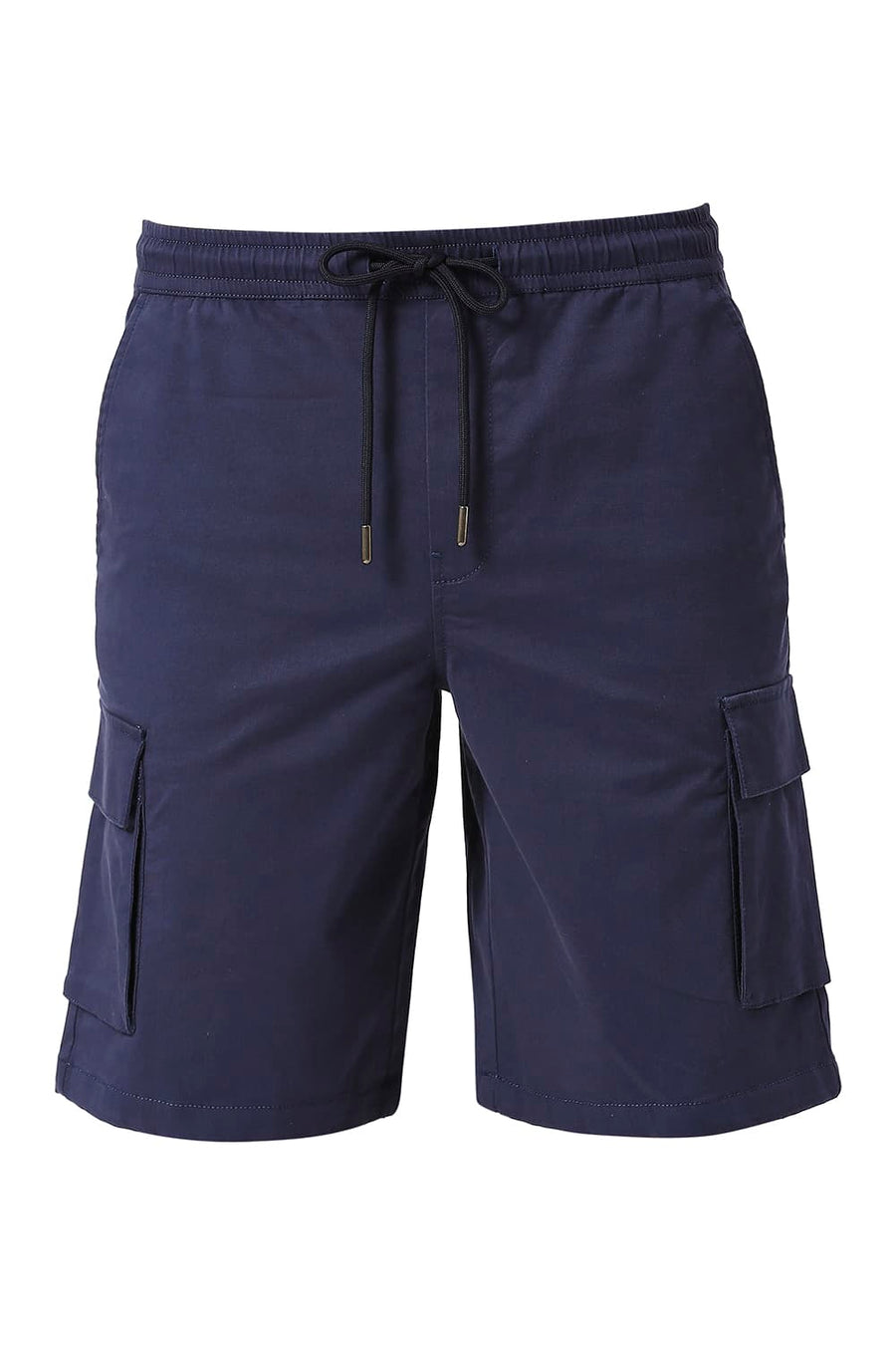 BASICS COMFORT FIT MOONLIT MID BLUE COTTON STRETCH PEACH TWILL WOVEN SHORTS