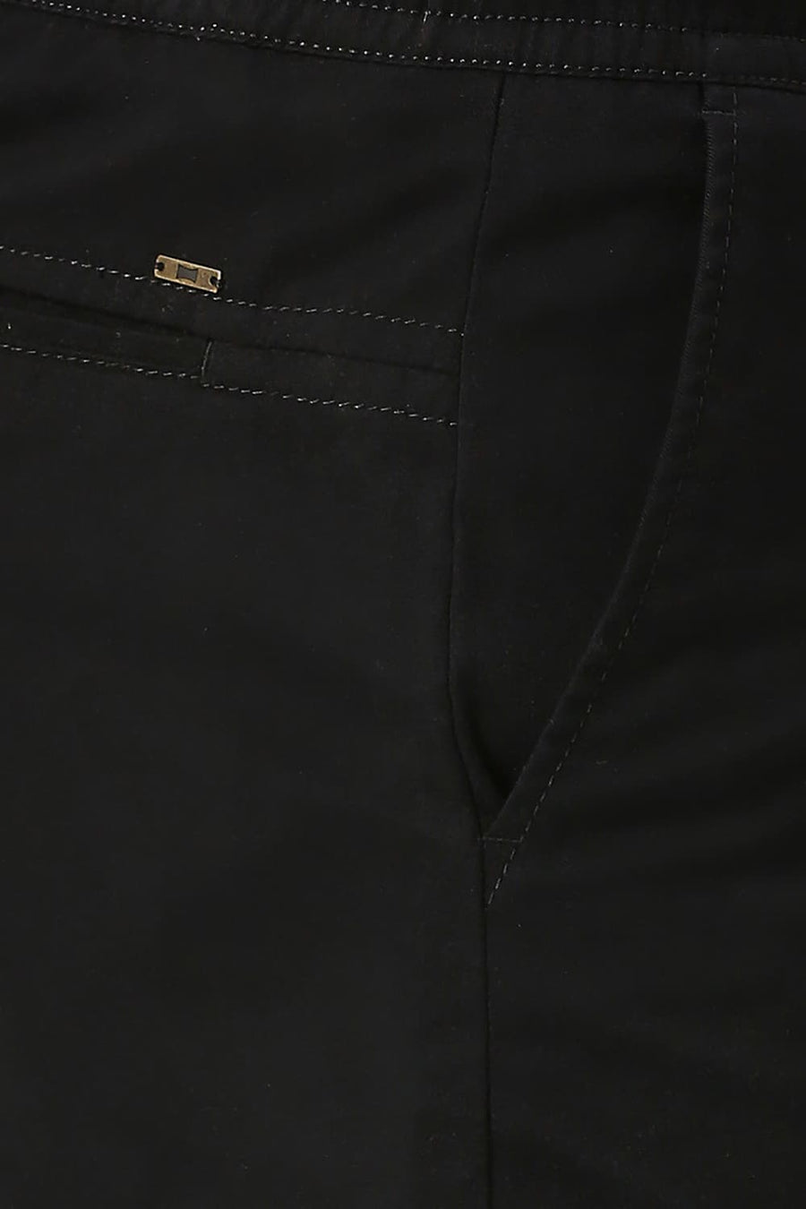 BASICS COMFORT FIT CAVIAR BLACK COTTON STRETCH PEACH TWILL WOVEN SHORTS
