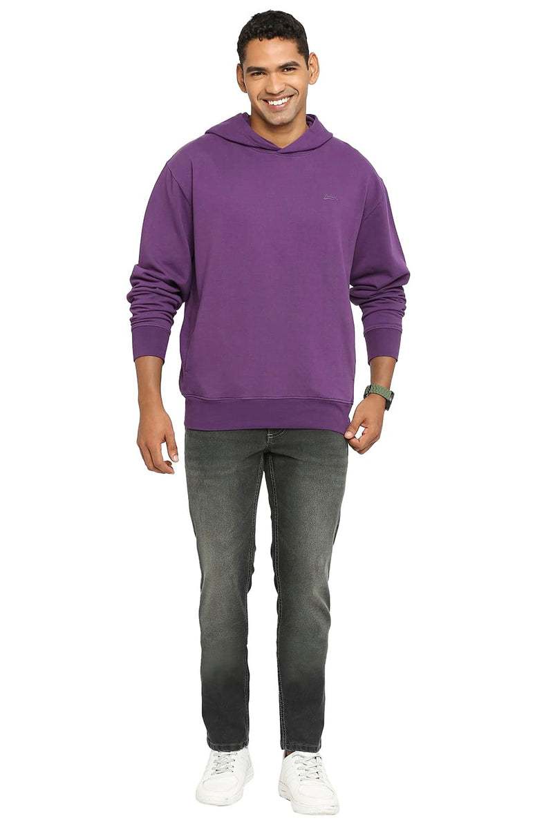 COMFORT FIT COTTON NON BRUSHED FLEECE HOOD PULLOVER SWEATSHIRT