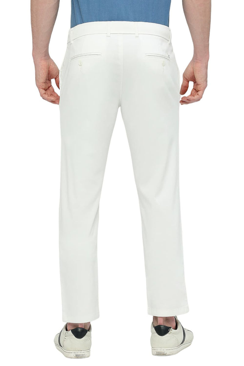 BASICS TAPERED FIT COTTON STRETCH DOBBY TROUSERS