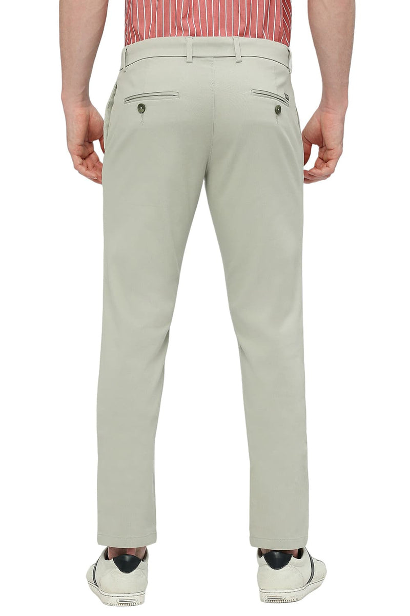 BASICS TAPERED FIT COTTON STRETCH DOBBY TROUSERS