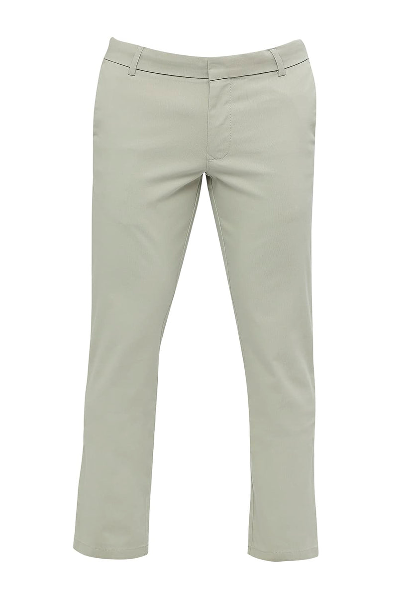 BASICS TAPERED FIT COTTON STRETCH DOBBY TROUSERS