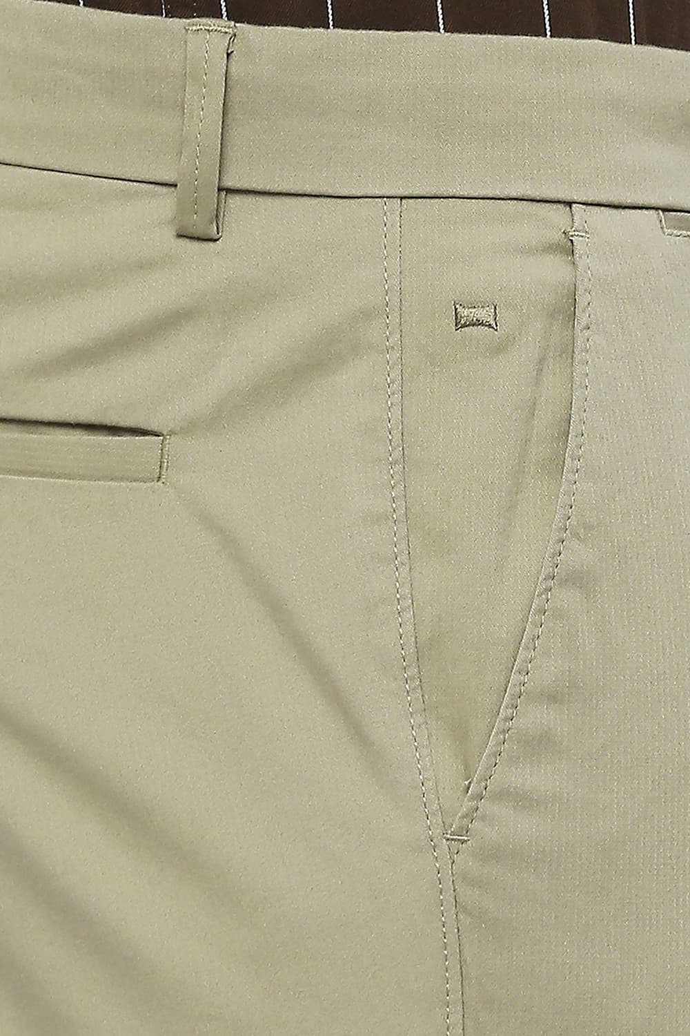 BASICS TAPERED FIT COTTON STRETCH DOBBY TROUSERS