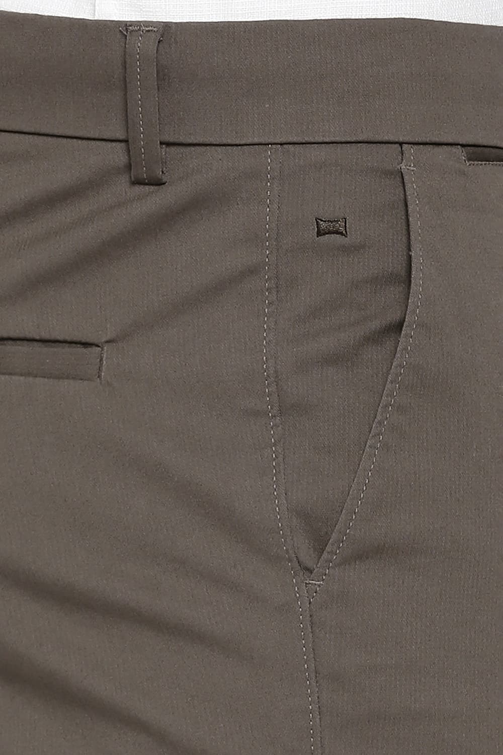 BASICS TAPERED FIT COTTON STRETCH DOBBY TROUSERS