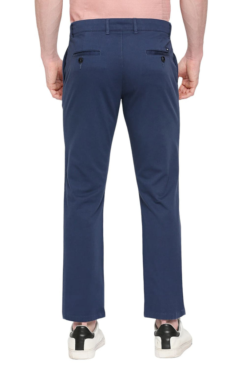 BASICS TAPERED FIT COTTON STRETCH DOBBY TROUSERS