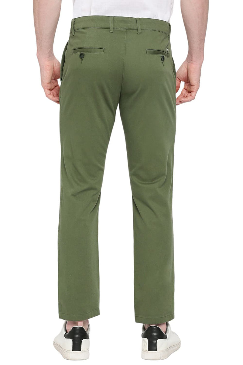 BASICS TAPERED FIT COTTON STRETCH DOBBY TROUSERS