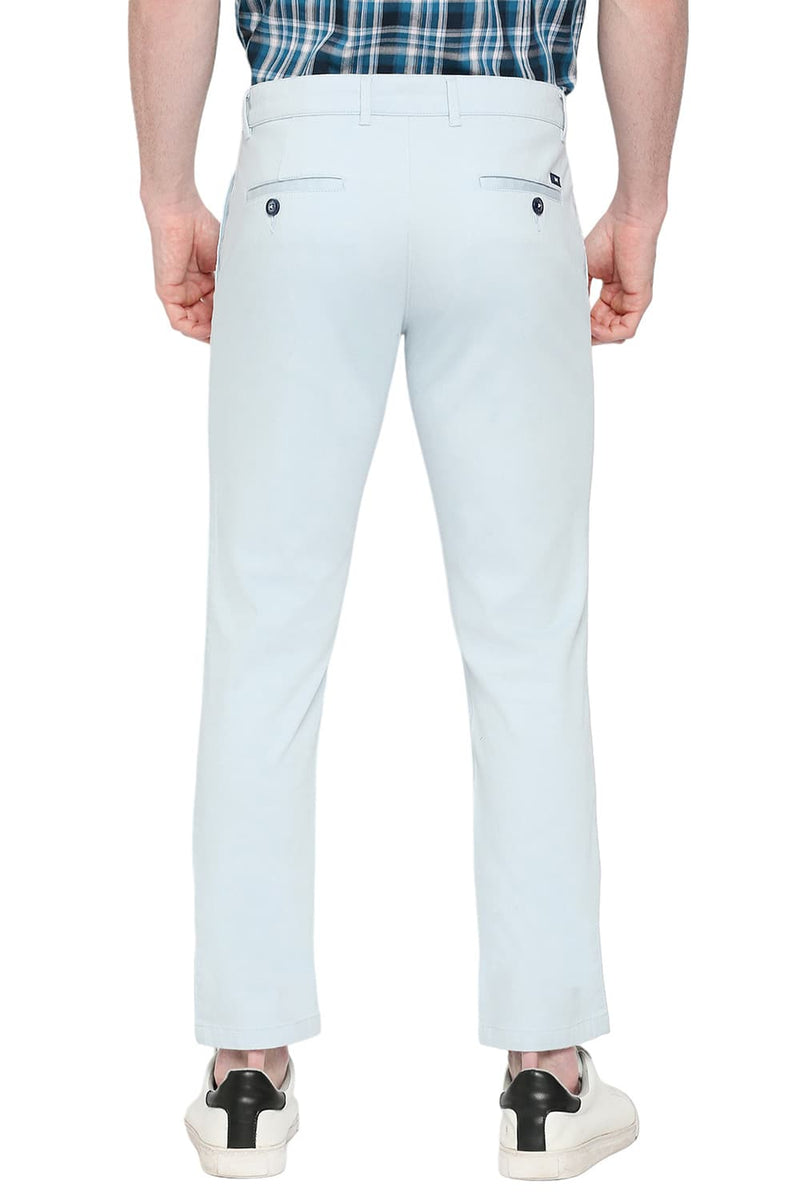 BASICS TAPERED FIT COTTON STRETCH DOBBY TROUSERS