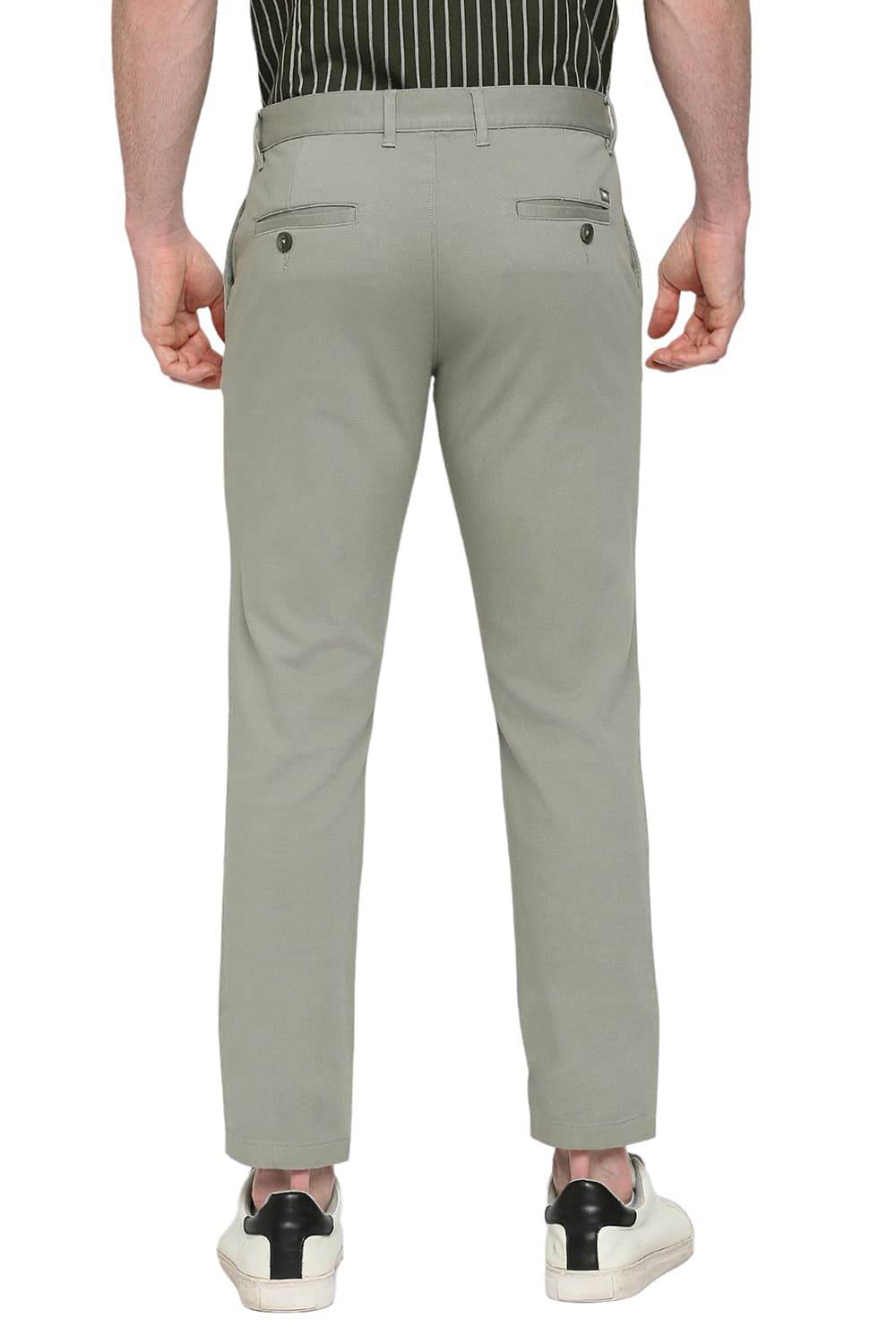 TAPERED FIT COTTON STRETCH DOBBY TROUSERS