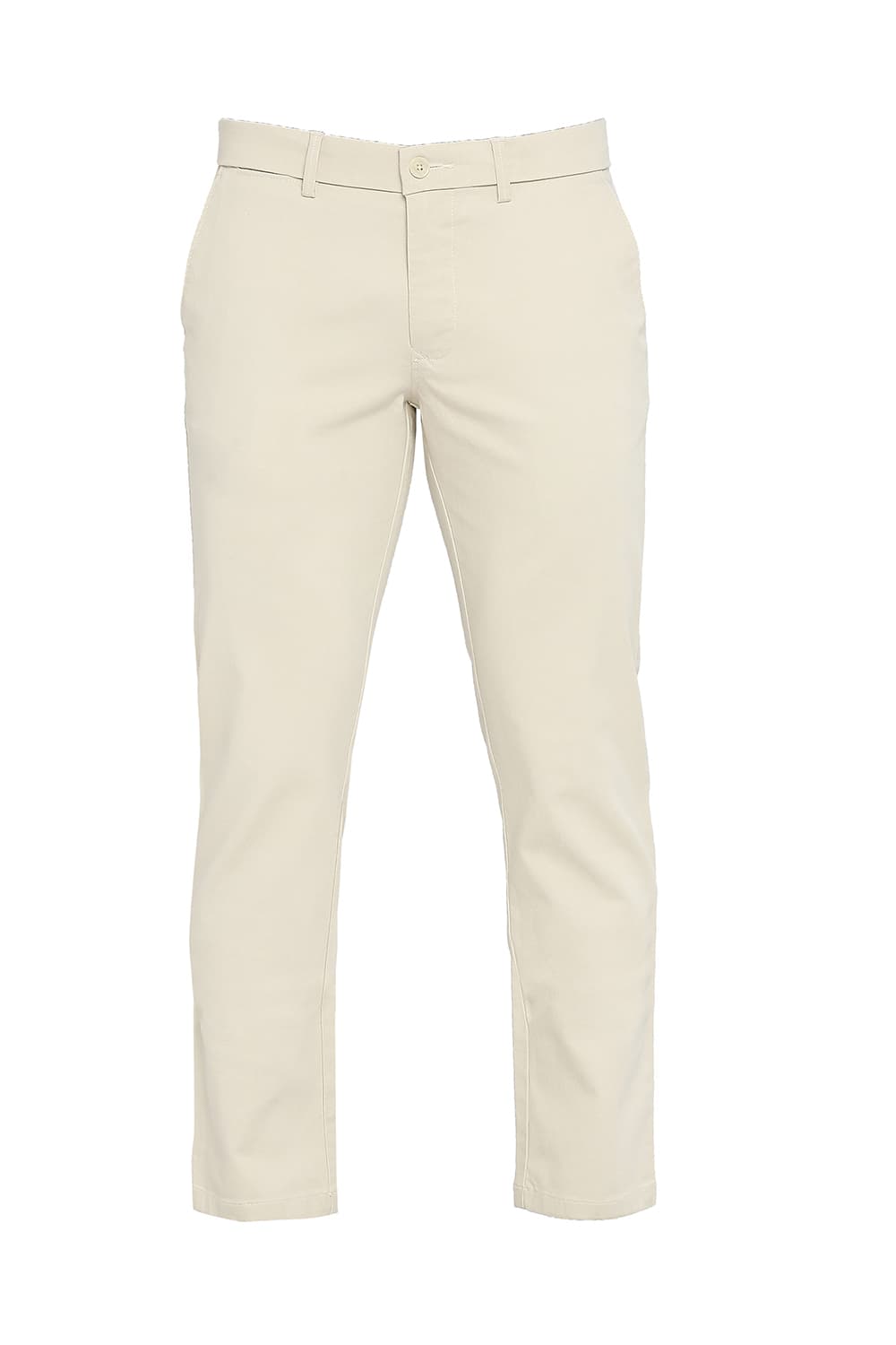 BASICS TAPERED FIT COTTON STRETCH DOBBY TROUSERS