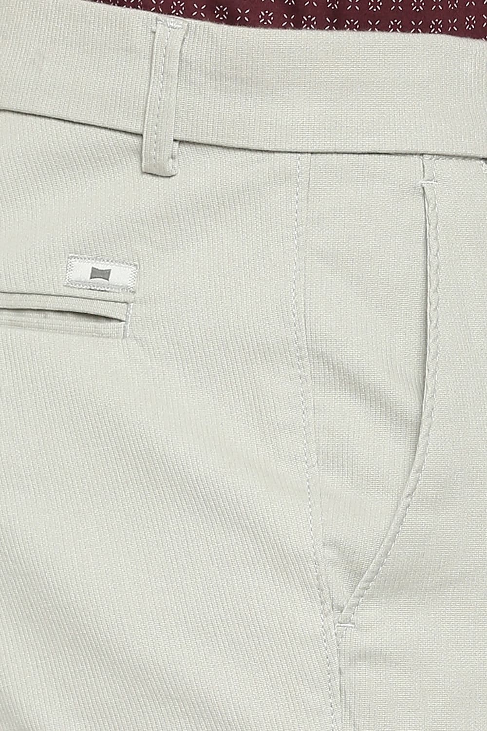 BASICS TAPERED FIT COTTON STRETCH DOBBY TROUSERS