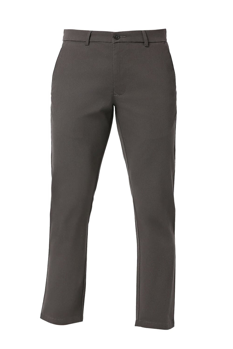 BASICS TAPERED FIT COTTON STRETCH DOBBY TROUSERS