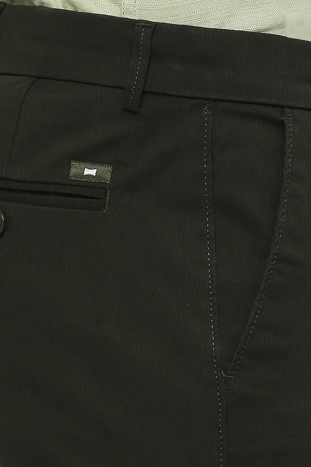 BASICS TAPERED FIT COTTON STRETCH DOBBY TROUSERS