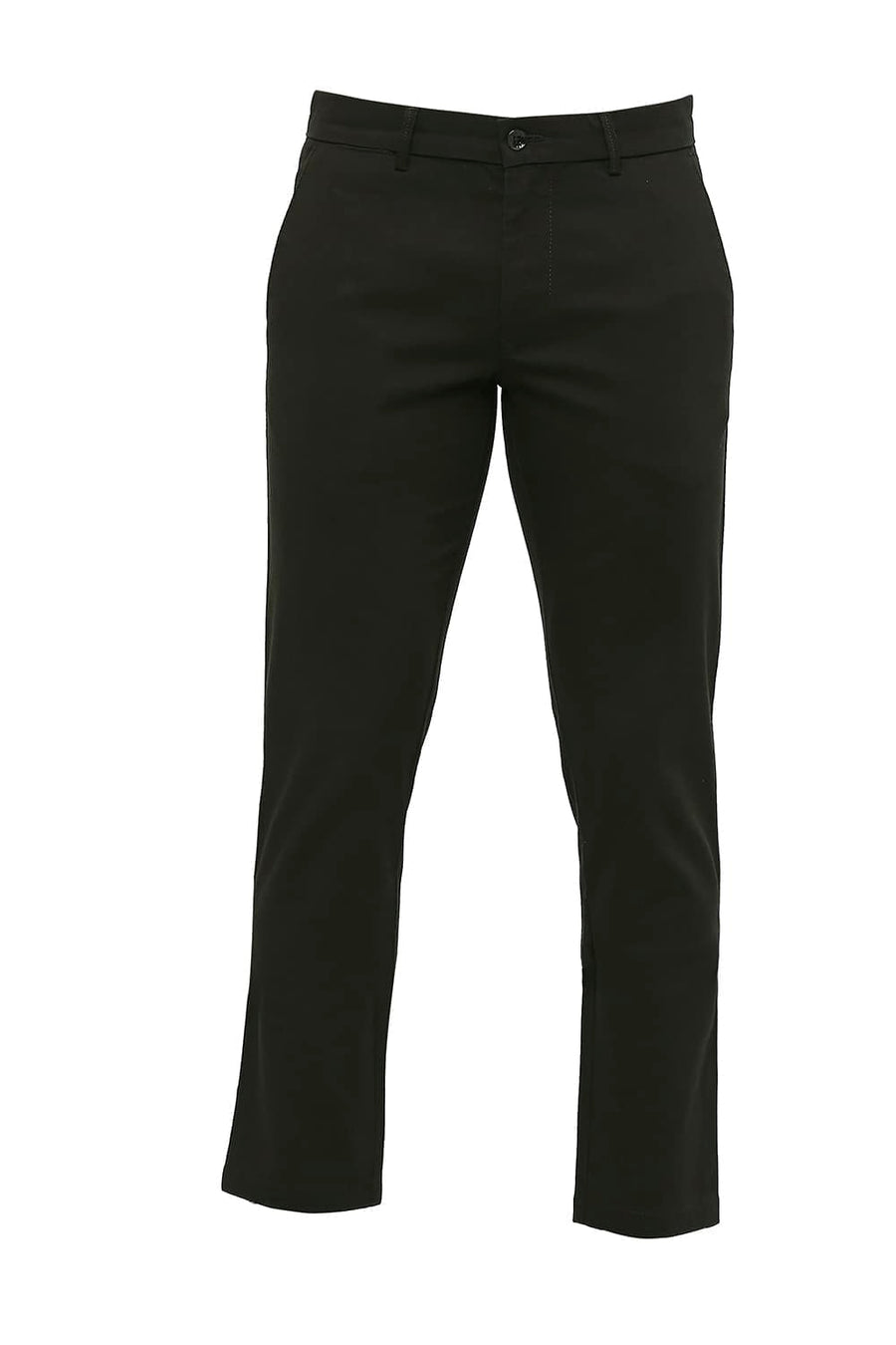 BASICS TAPERED FIT ROSIN GREEN COTTON STRETCH DOBBY TROUSERS