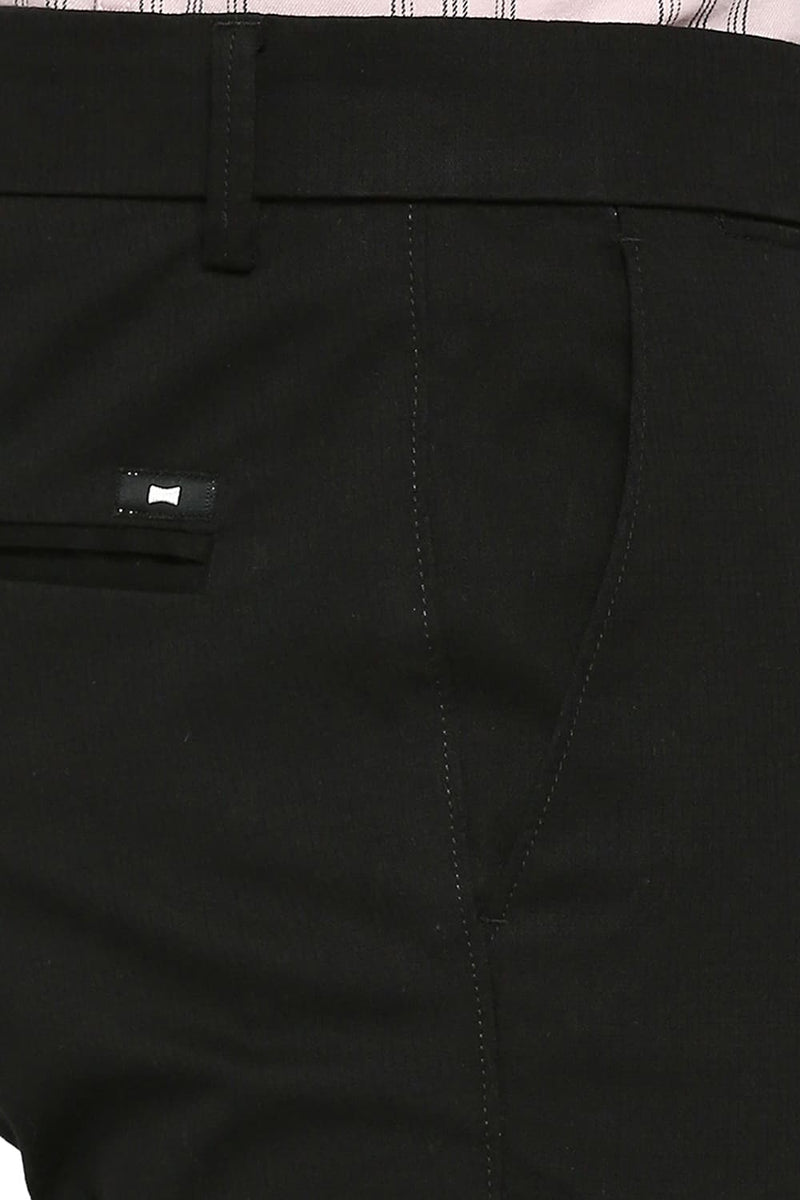 BASICS TAPERED FIT COTTON STRETCH DOBBY TROUSERS