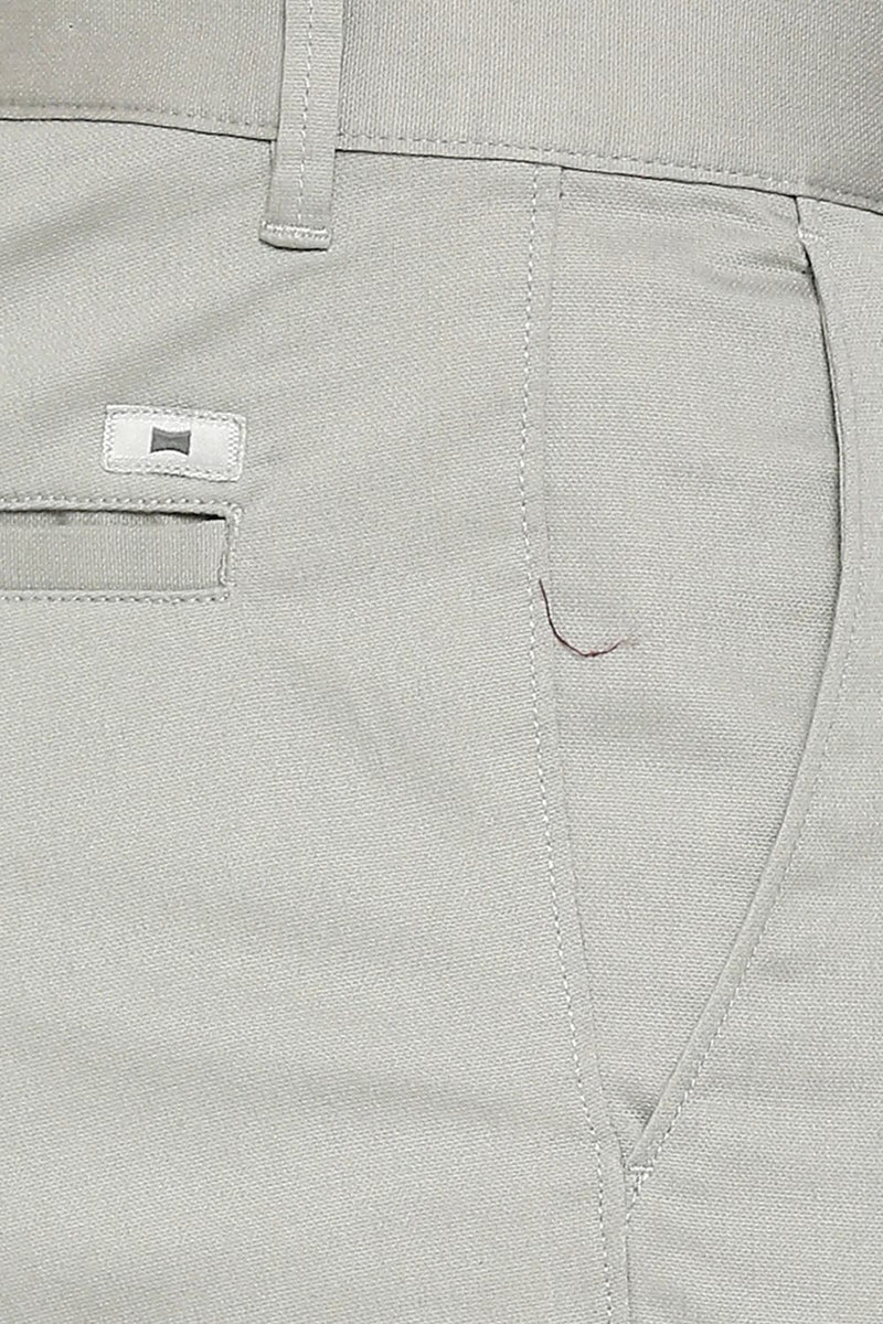 BASICS TAPERED FIT COTTON STRETCH DOBBY TROUSERS