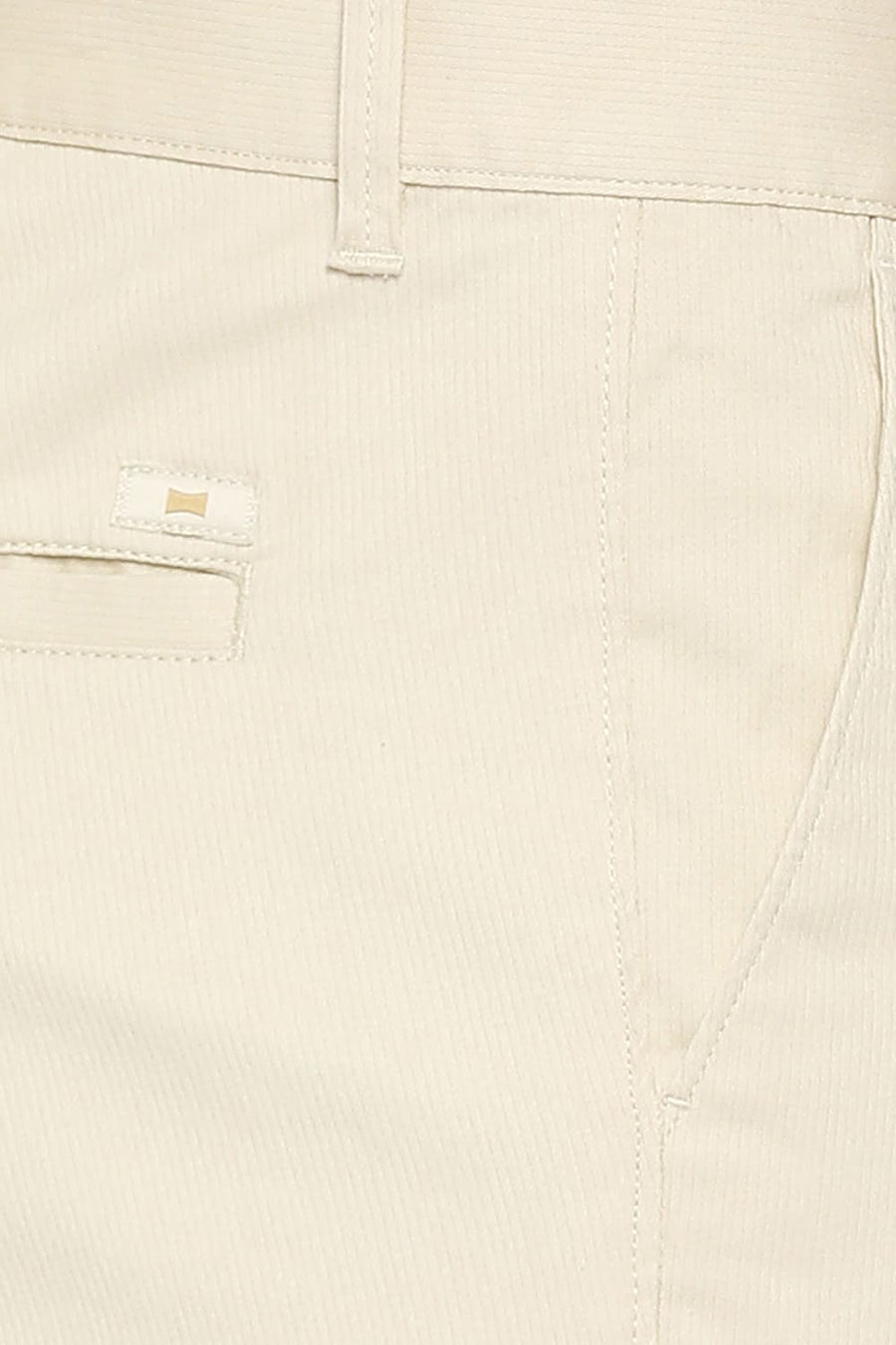 BASICS TAPERED FIT PISTACHIO STONE COTTON STRETCH DOBBY TROUSERS